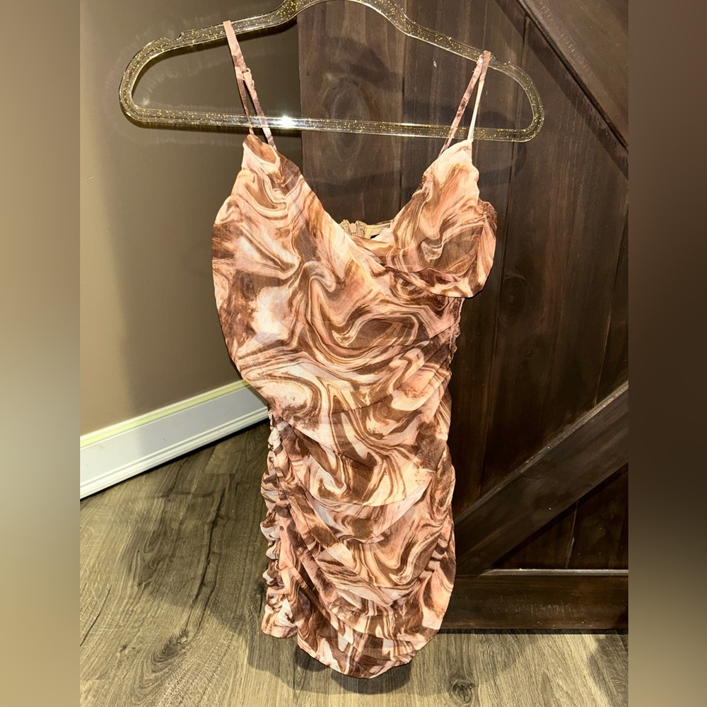 Fiesta Brown and Tan Patterned Dress